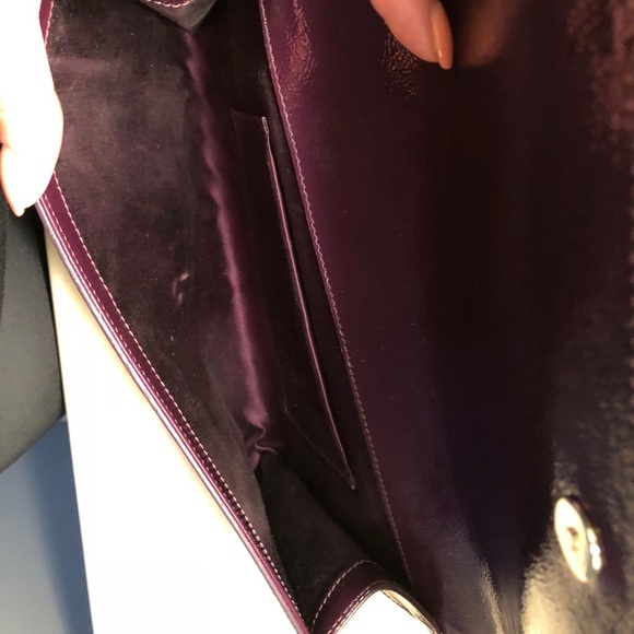 SAINT LAURENT PATENT LEATHER SAC DU JOUR CLUTCH - Picture 6 of 6